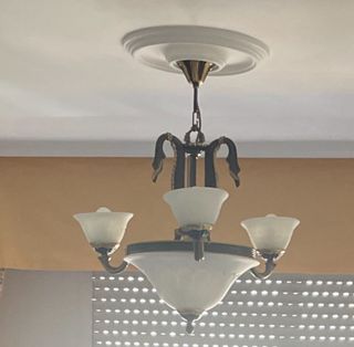 Lampara bronce 3 luces