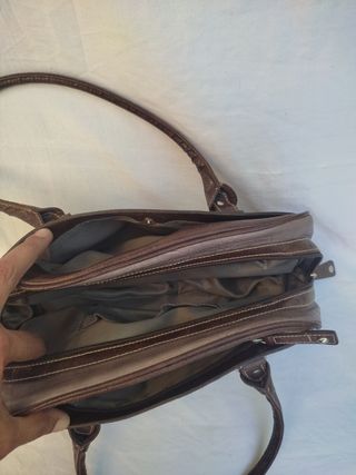 Bolso mujer beige y marrón