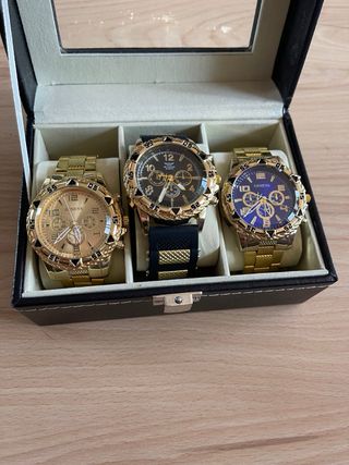 3 orologi GENEVA in oro e blu