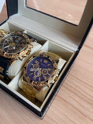 3 orologi GENEVA in oro e blu