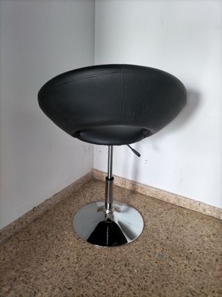Taburete giratorio piel sintética negro