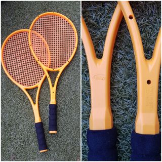 2 Raquetas  nuevas bádminton amarillas.