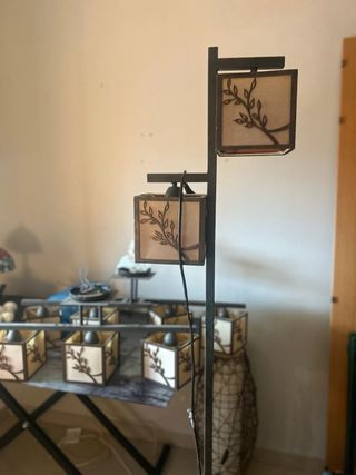 Lámpara salón 6 luces - beige, marrón