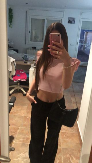Top corto rosa