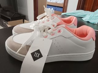 Zapatillas niña blancas rosa - nº 35