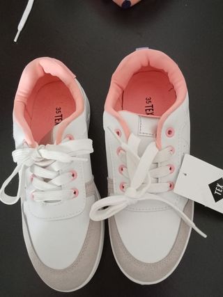 Zapatillas niña blancas rosa - nº 35