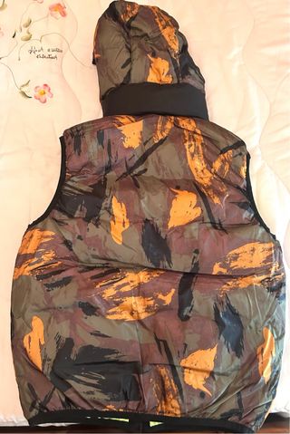 Gilet verde fluo  Imbottito con cappuccio