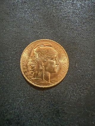 Moneda Oro 20 Francos Francia 1908