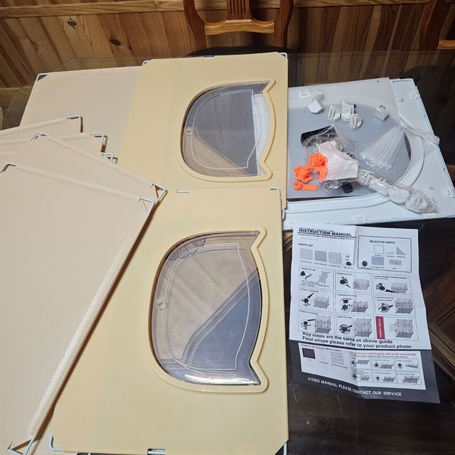 Jaula plegable beige