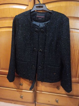 Chaqueta negra Channel - Talla 48