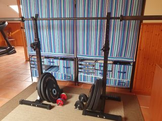 Rack Sentadillas + Pesas