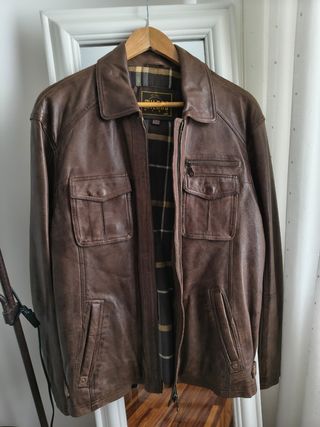 Chaqueta piel Milano marrón