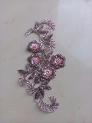 Applique pizzo ricamato: perline & strass Vintage 