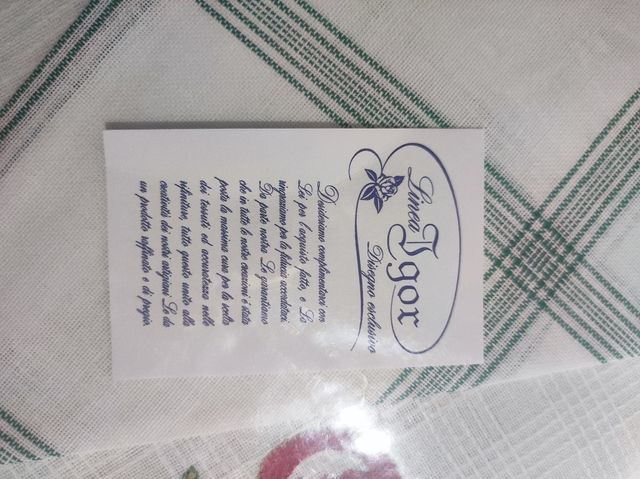 Tovaglia cotone verde e bianco