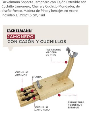 Jamonero con cuchillos Fackelmann - nuevo