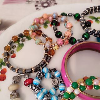 Set 10 braccialetti multicolor