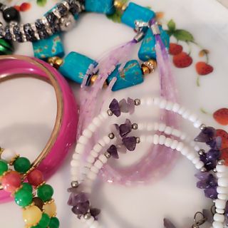Set 10 braccialetti multicolor