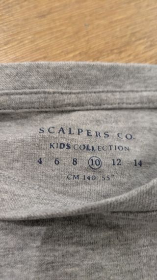 Camiseta Scalpers niño, gris. 10 años