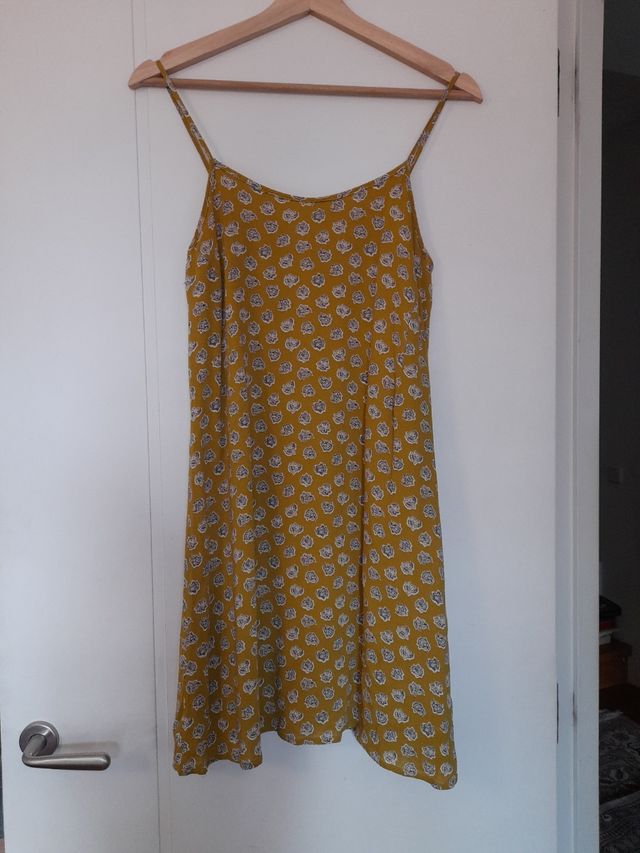 Vestido floral mostaza - Talla S