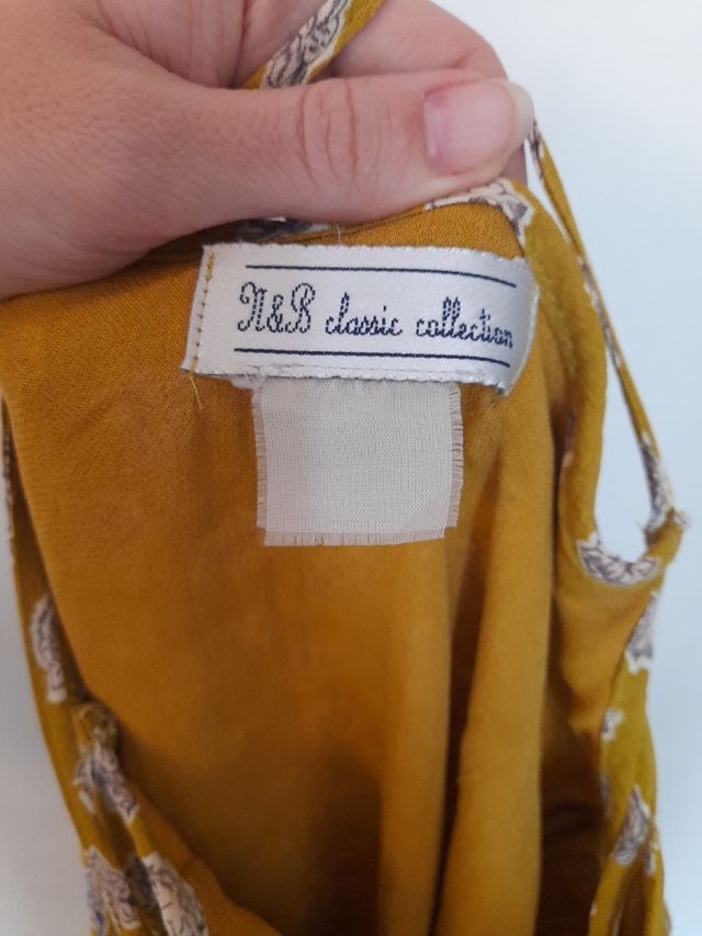 Vestido floral mostaza - Talla S