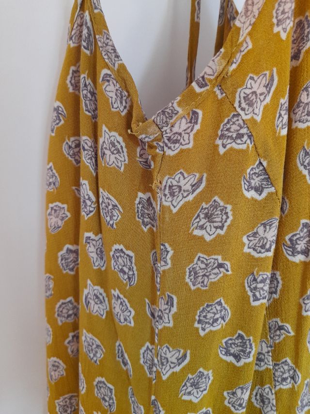 Vestido floral mostaza - Talla S