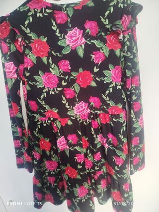 Vestito bimba fiori rosso