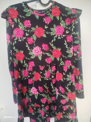 Vestito bimba fiori rosso