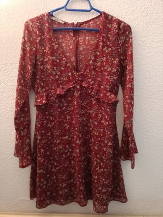 Vestido flores rojo