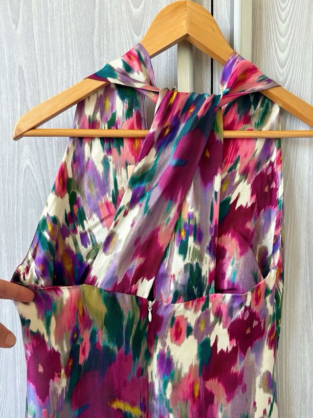 Vestito lungo floreale in seta