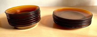 Juego de platos llanos y hondos Arcopal ámbar