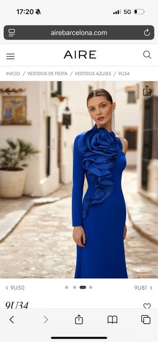Vestido AIRE BARCELONA azul fiesta