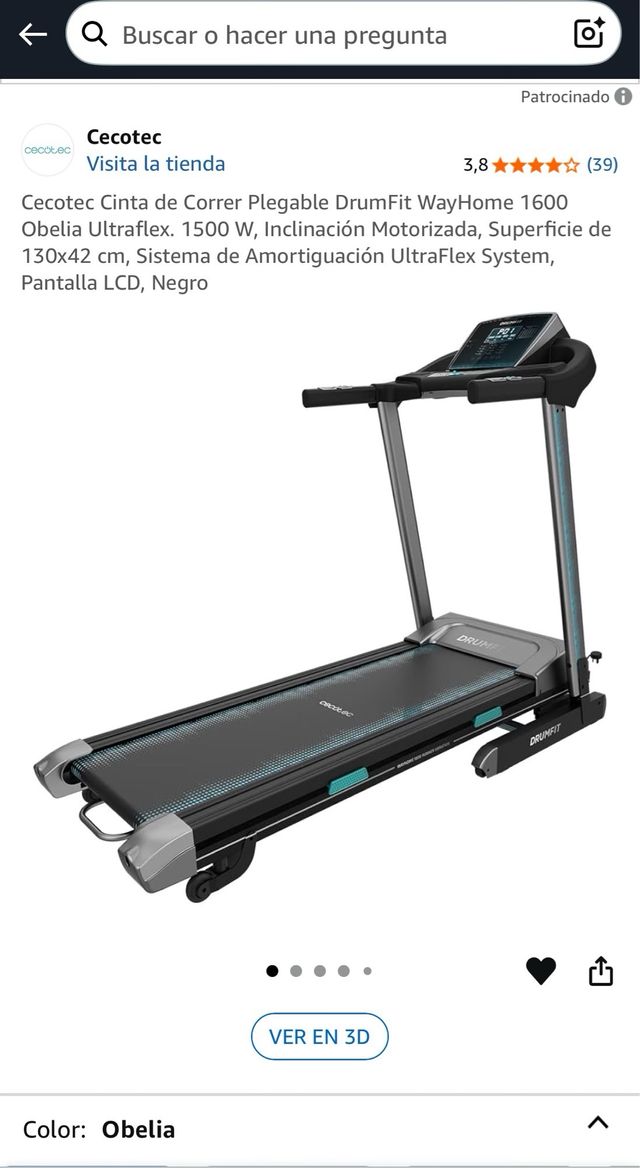 Cinta correr DrumFit WAYHOME 1600