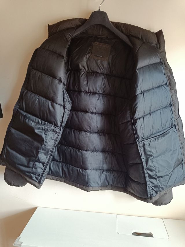 Chaqueta acolchada marrón hombre