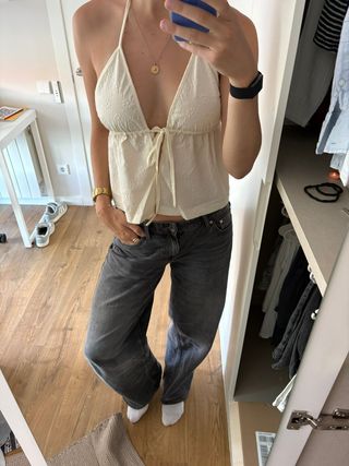 Top blanco mujer - Blusa blanca floral