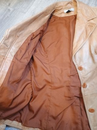 Chaqueta cuero marrón