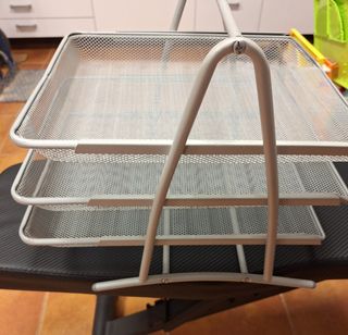Organizador escritorio metal gris