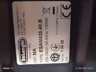 Cafetera Delonghi ESAM 420.40B