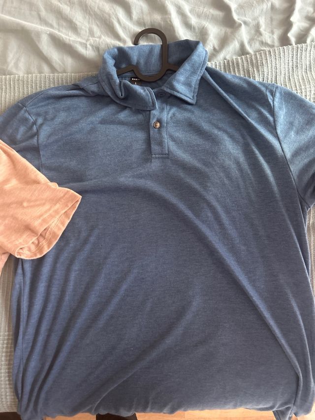 Polos hombre L - beige & azul