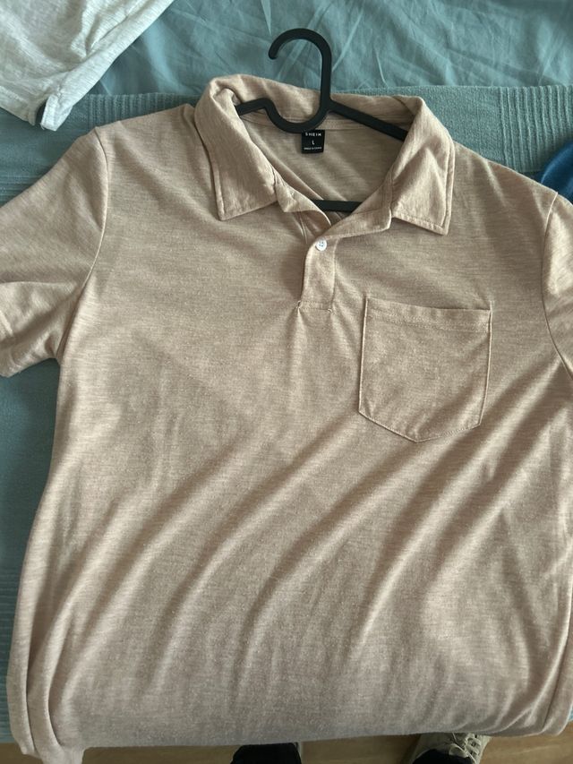 Polos hombre L - beige & azul