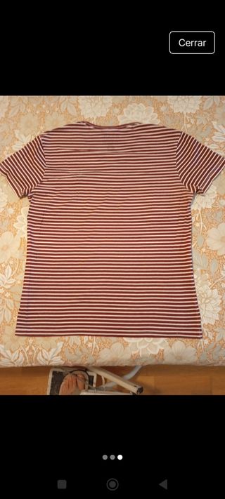 Camiseta rayas granates y blancas - Talla S