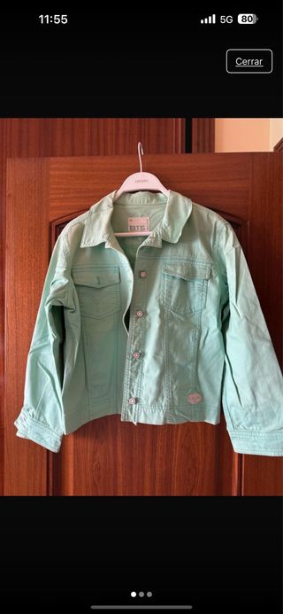 Cazadora vaquera verde niña