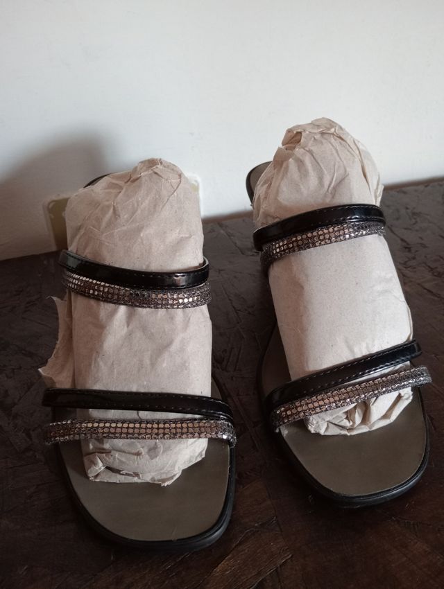 Sandali Cerutti neri e argento