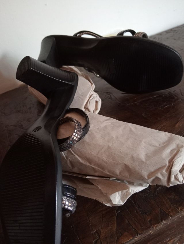 Sandali Cerutti neri e argento