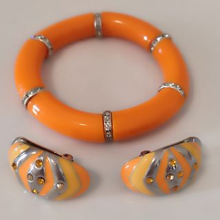 Bracciale & Clips Arancione | Gioielli