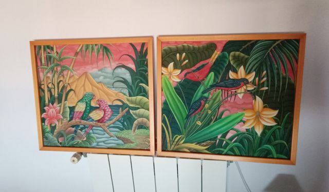 2 Quadri: Uccelli tropicali