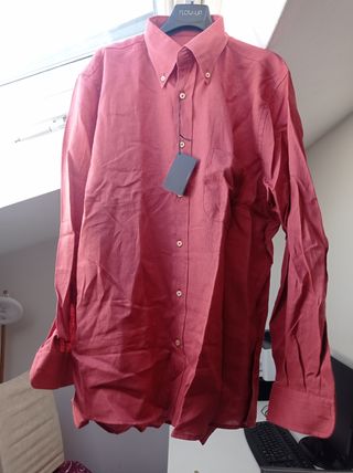 Camicia lino rossa uomo