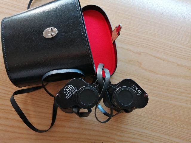 Prismáticos Vintage Marca SNS, 12x50- Buen Estado