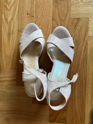 Sandali eleganti De Caro rosa scamosciati - nuovi