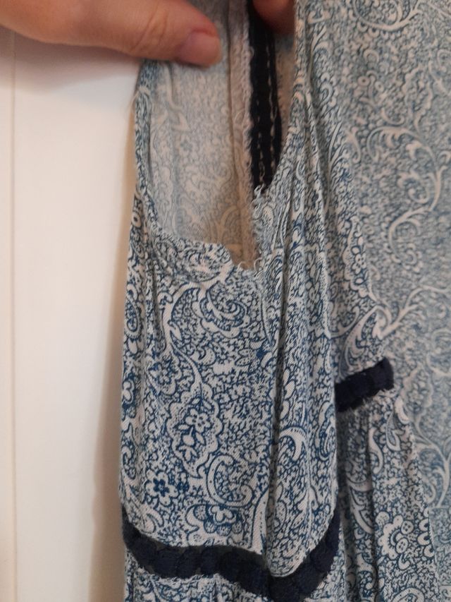 Vestido azul claro estampado