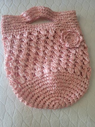 Borsa uncinetto rosa